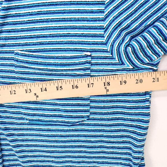 Frankies Bikinis Terry Shirt Mini Skirt Set Blue Button Up Sizes Medium Large - Picture 7 of 16